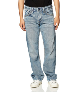 Silver Jeans co Mens gordie Loose Fit Straight Leg Jeans, Light Indigo, 34W x 32L