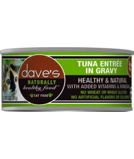 Daves Naturally Healthy Tuna Entre In gravy For cats 5.5 Oz can (case Of 24)