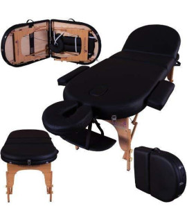 Massage Imperiala Monarch Black 3-Section Portable Massage Table 7Cm3 High Density Foam