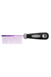 Resco Professional Anti-Static Dog, Cat, Pet Comb for Grooming, Steel Pins, Fine Tooth Spacing, Candy Purple