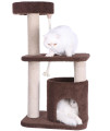 Armarkat 3-Tier carpeted cat Tree condo F3703 Real Wood Kitten Activity Tree Brown