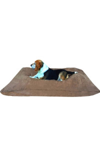Dogbed4less Do It Yourself DIY Pet Bed Pillow Duvet Suede cover Waterproof Internal case for Dogcat at Large 48X29 Brown color - covers only