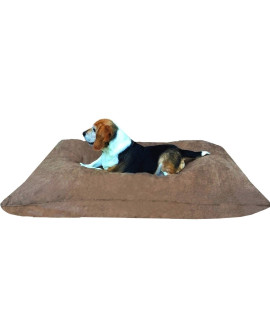 Dogbed4less Do It Yourself DIY Pet Bed Pillow Duvet Suede cover Waterproof Internal case for Dogcat at Large 48X29 Brown color - covers only