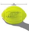 Nerf Dog Ridged Football Dog Toy with Interactive Squeaker, Lightweight, Durable and Water Resistant, 7 Inch Diameter for Medium/Large Breeds, Single Unit, Green