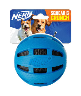 Nerf Dog checker Ball Dog Toy with Interactive crunch, Lightweight, Durable and Water Resistant, 38 Inches for SmallMediumLarge Breeds, Single Unit, Red