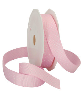 Morex Swiss Dot Polyester grosgrain Ribbon, 78-Inch by 20-Yard Spool, Light Pink