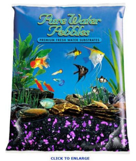 Pure Water Pebbles Aquarium Gravel, 5-Pound, Blackberry Glo
