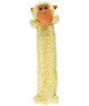 Petlou Natural Flat Fleece Monkey Stick Squeaker Dog & Puppy Toy, 17