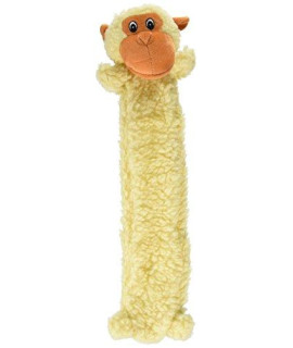 Petlou Natural Flat Fleece Monkey Stick Squeaker Dog & Puppy Toy, 17