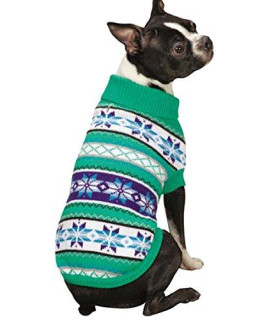 Zack & Zoey Chalet Pet Sweater, XX-Small, Green