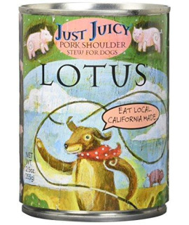 Lotus Just Juicy Grain-Free Pork Shoulder Stew Canned Dog Food, 12.5 Ounces