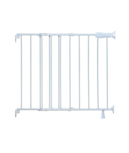 Summer Top of Stairs Simple to Secure Metal Gate, White, 29-42 Inch Wide
