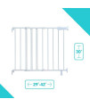 Summer Top of Stairs Simple to Secure Metal Gate, White, 29-42 Inch Wide