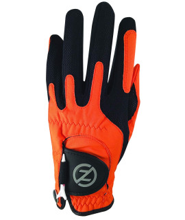 Zero Friction Mens golf glove, Left Hand, One Size, Orange
