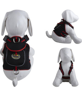 Mesh Pet Harness With Pouch - Black