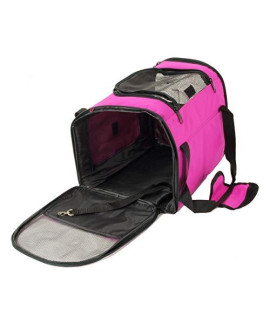 EDM PET Carrier - Dog Cat House Soft Crate Cage Tote Kennel - Portable Travel - Pink