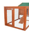 PawHut 122 Outdoor Wooden Rabbit Hutch Small Animal Enclosure With Outdoor Runs Ramps