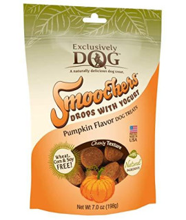 Exclusively Dog Pet Dog Smoochers Drops with Yogurt Treat, Pumpkin, All Breed Sizes