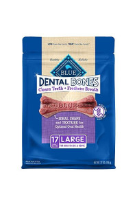 Blue Buffalo Dental Bones Large Natural Dental Chew Dog Treats, (50 lbs and up) 27-oz Bag Value Pack