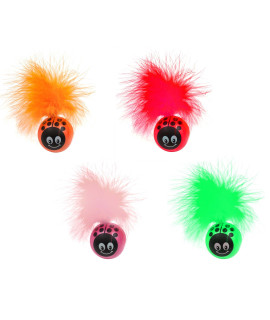PetSport Kitty Freak Ladybug Wobbler Toy with Feather, 5.75 Inch, Assorted Colors (3 Pack)