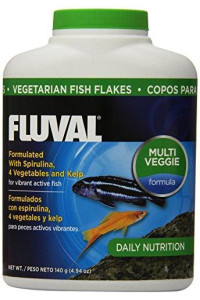 Fluval Vegetarian Flakes Fish Food, 4.94-Ounce, 140gm