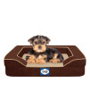 Sealy Dog Bed Lux Pet Dog Bed, Quad Layer Technology with Memory Foam, Orthopedic Foam, and Cooling Energy Gel. Machine Washable Cover. Small, Autumn Brown