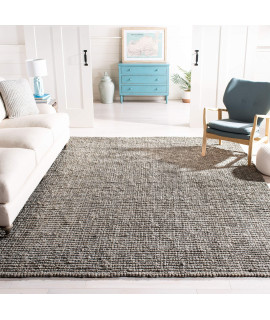 SAFAVIEH Natural Fiber collection 6 Square Light grey NF447g Handmade chunky Textured Premium Jute 075-inch Thick Area Rug