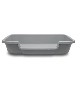 PuppyGoHere Dog Litter Pan Misty Gray Color, Size: 24 x 20 x 5. Low opening is on the 24 side. Review size diagram prior to ordering. This system takes training your dog to use a litter box. Please do not purchase if you dont have time . Questions? Ple...