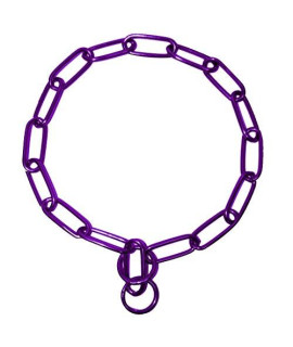 Platinum Pets Coated Fur Saver Chain Training Collar, 19-Inch by 3mm, Purple