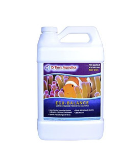 DrTims Aquatics Eco-Balance for Reef Aquariums - Multi-Strained Supportive Probiotic Bacteria to Maintain a Balanced Fish Tank Environment-1 gallon