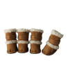 Shearling Duggz shoes - set of 4 Brown and White - Lg
