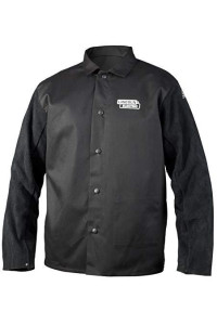 Lincoln Electric Unisex Adult Traditional Split Leather Sleeved Welding Jacket, Black, Medium Us