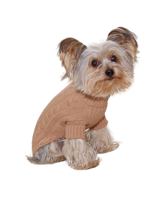 Stinky g Turtleneck Dog Sweater camel Size 14