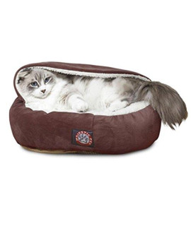 18 inch chocolate Suede canopy cat Bed