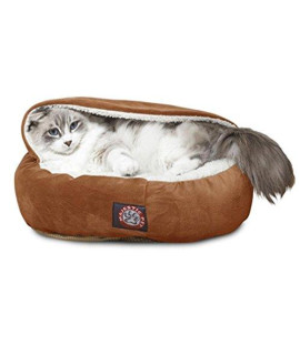 18 inch Rust Suede canopy cat Bed