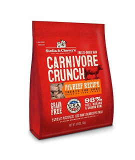 Stella & Chewys Freeze-Dried Raw Carnivore Crunch Grass-Fed Beef Recipe Dog Treats, 3.25 oz. Bag