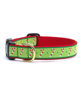 Up Country Candy Canes Dog Collars (S (9-15); Narrow 5/8)
