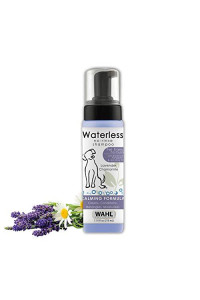 Wahl Pet Friendly Waterless No Rinse Shampoo For Animals  Lavender & Chamomile For Cleaning, Conditioning, Detangling, & Moisturizing Dogs, Cats, & Horses  7.1 Oz