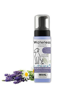 Wahl Pet Friendly Waterless No Rinse Shampoo For Animals  Lavender & Chamomile For Cleaning, Conditioning, Detangling, & Moisturizing Dogs, Cats, & Horses  7.1 Oz