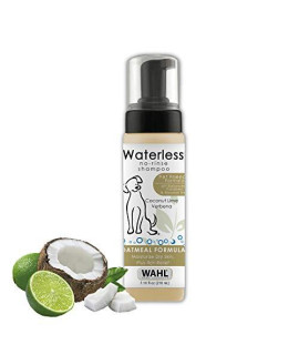 Wahl Pet Friendly Waterless No Rinse Shampoo for Animals  Oatmeal & Coconut Lime Verbena for Cleaning, Conditioning, Detangling & Moisturizing Dogs, Cats & Horses  7.1 Oz