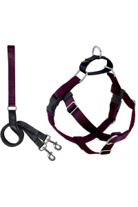 2 Hounds Design Freedom No Pull Dog Harness | Adjustable Gentle Comfortable Control for Easy Dog Walking |for Small Medium and Large Dogs | Made in USA | Leash Included | 1" LG Burgundy