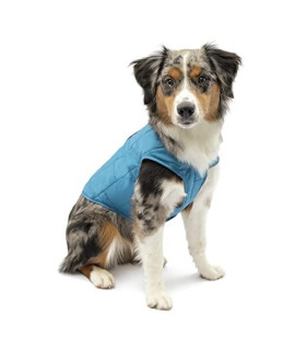 Kurgo Loft Jacket Reversible Dog coat for cold Weather Water-resistant Dog Jacket with Reflective Trim BlueOrange Small