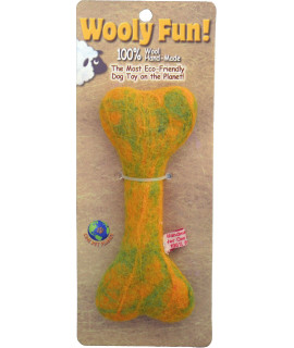One Pet Planet Wool Dog Toy, 4.5-Inch, Yellow