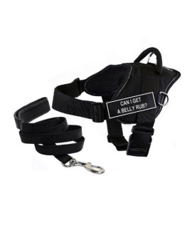 Dean & Tylers DT Fun cAN I gET A BELLY RUB Harness with Reflective Trim Medium And 6 ft Padded Puppy Leash.