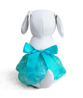 Tail Trends Turquoise Lace Dog Tutu Dog Dress (Small)