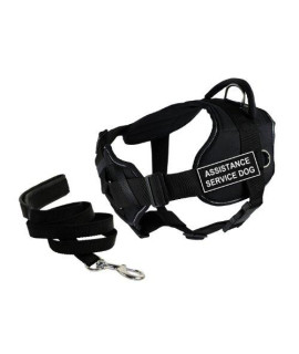 Dean & Tylers Dt Fun Chest Support Assistance Service Dog Harness With Reflective Trim Small And 6 Ft Padded Puppy Leash.