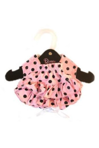 DOGGIE DESIGN Ruffled Pink and Black Polka Dot Dog Panties XL
