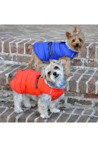 DOGGIE DESIGN Alpine Extreme Weather Puffer Dog Coat Orange