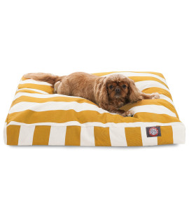 Majestic Pet Vertical Stripe Rectangle Dog Bed Yellow Medium