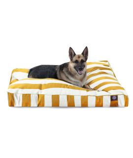 Majestic Pet Vertical Stripe Rectangle Dog Bed, Yellow, X-Large